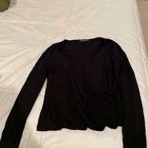 Ralph Lauren-Clarke V-neck wrap shirt
